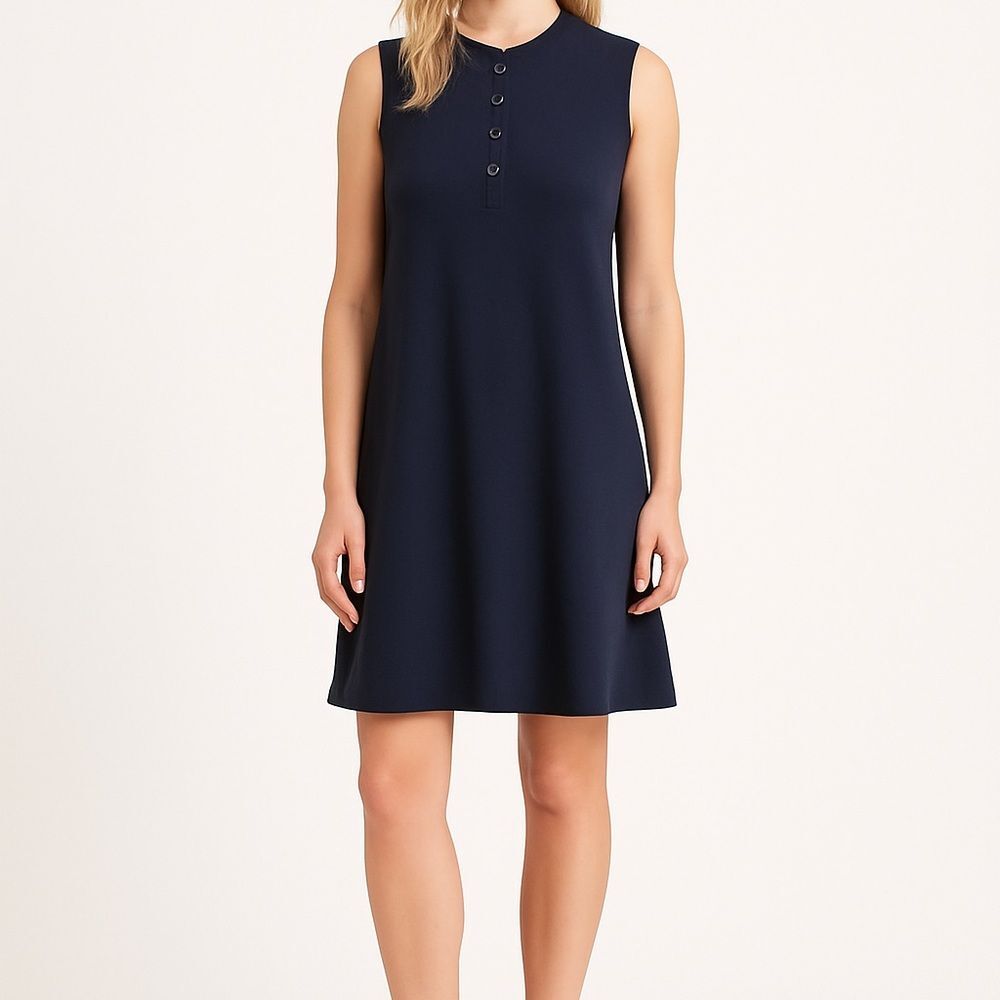 Theory Dress Navy Sleeveless Silk, Size M